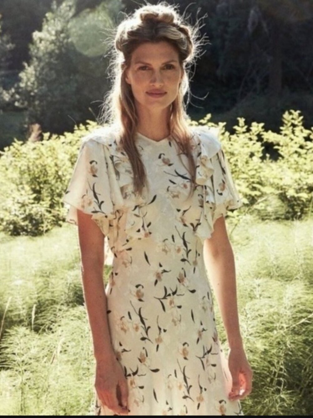 DÔEN Size Large Pearl Dress - Cream & Yellow - Picture 1 of 5